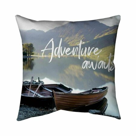 FONDO 20 x 20 in. Adventure Awaits-Double Sided Print Indoor Pillow FO3336350
